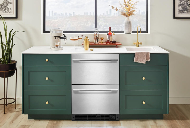 KitchenAid 24\" 5.7 Cu. Ft. Undercounter Double-Drawer Refrigerator/Freezer – Stainless Steel - KUCT524SSB