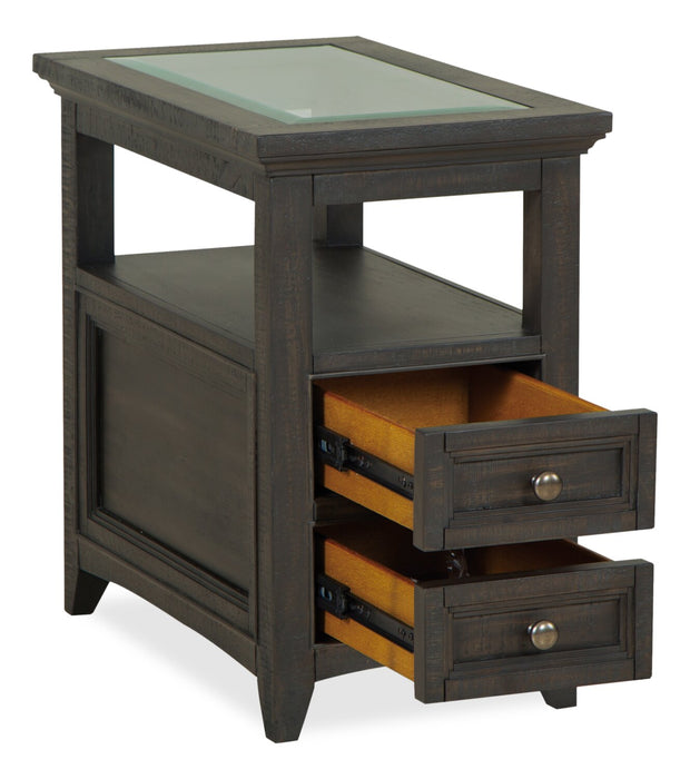 Hanson 15” Traditional Pine Chairside Table with Storage - Graphite