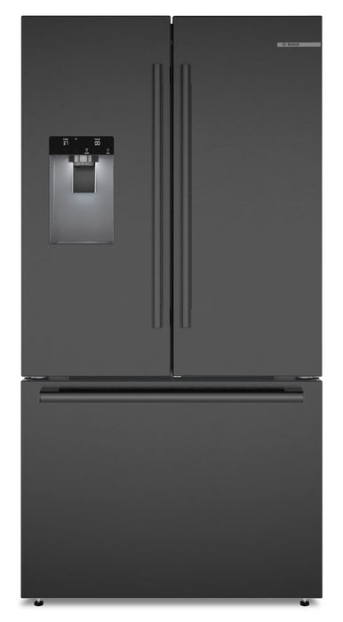 Bosch 500 Series 36\" 26 Cu. Ft. French-Door Refrigerator - Black Stainless Steel - B36FD52SNB 