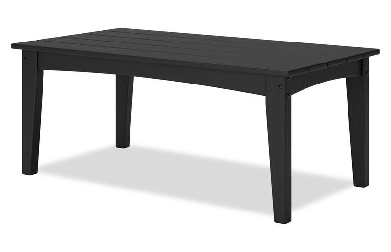 Lake Outdoor Patio Coffee Table - High Density Plastic, Weather Resistant – Black