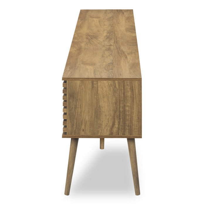 Gemma 72\" Rustic TV Stand with Storage and Cable Management for TVs up to 80\"- Brown