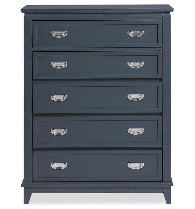 Quinn Bedroom Chest of Drawers, 5-Drawer, 36.5\"W x 48.5\"H - Blue