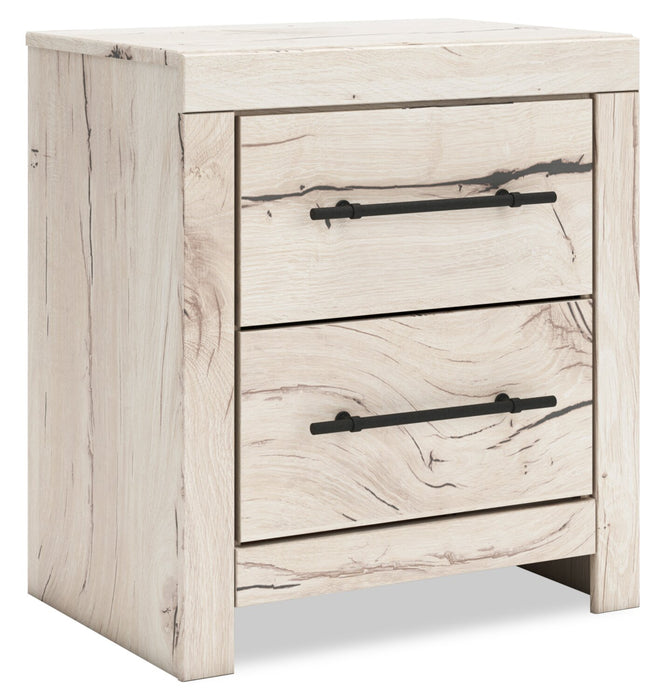 Derekson 6pc Bedroom Set with Side Storage Bed, Dresser, Mirror & Nightstand, Rustic White - King Size