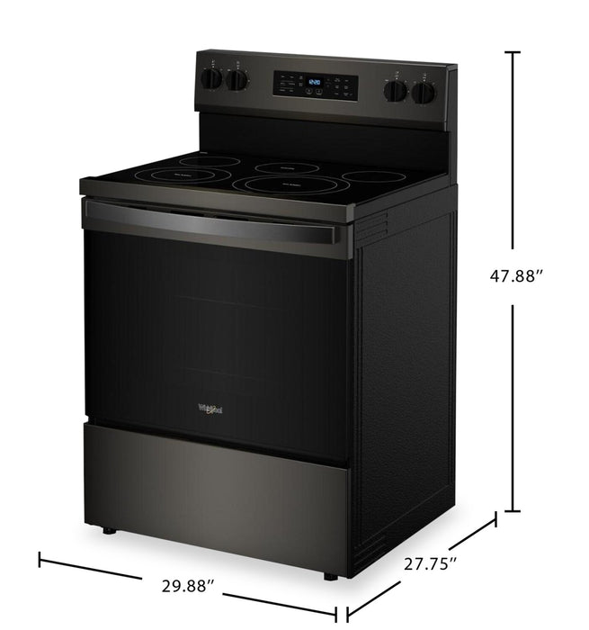 Whirlpool 5.3 Cu. Ft. Electric Range with No Preheat Air Fry - Black Stainless Steel - YWFES5030RV 