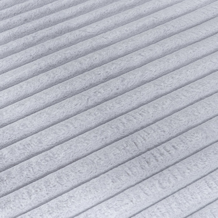 Cleo 26\" Ultra Plush Faux Fur Fabric Chaise Lounge with Accent Pillow - Light Grey