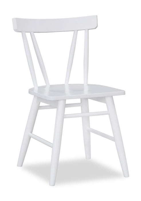 Remi Dining Chair with Curved Slat-Back - White
