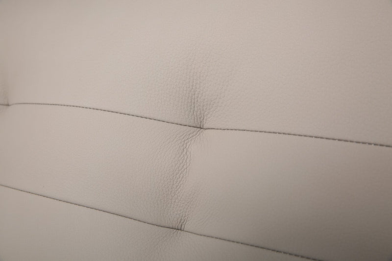 Raya Modular 5-Piece Right-Facing Genuine Leather Sectional with Storage Console and Wood Legs - Stone Beige