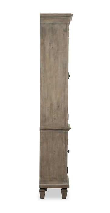 Baron 22” Rustic Pine Pier with Storage and Cable Management - Dovetail Grey