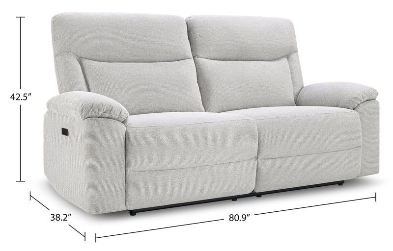 Spencer 80.9\" Chenille Fabric Power Reclining Sofa - Grey