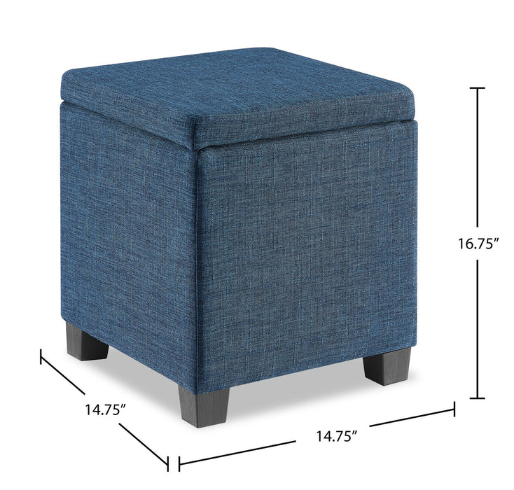 Ottawa 14.75\" Square Fabric Storage Ottoman - Navy