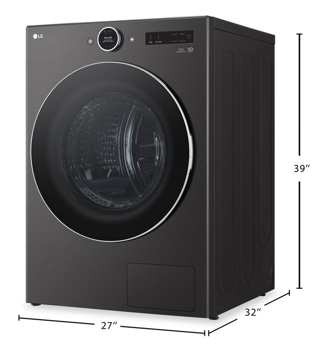 LG 7.8 Cu. Ft. Heat Pump Dryer - Black Steel - Stackable - DLHC6702B