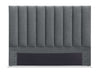 Amos Upholstered Headboard in Charcoal Fabric, Channelled - Full Size