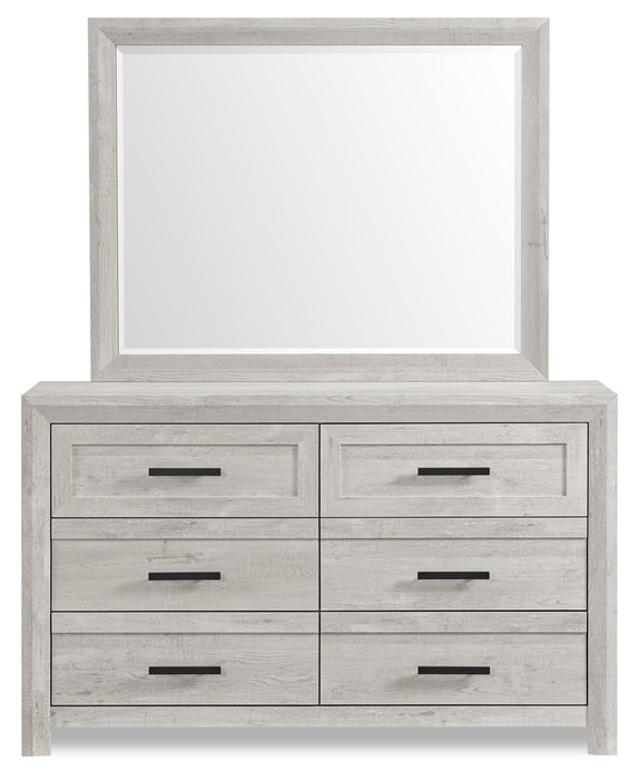 Lark Bedroom 6-Drawer Dresser, 58\"W x 35\"H - Rustic White