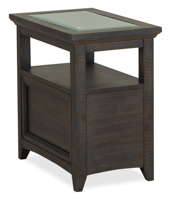 Hanson 15” Traditional Pine Chairside Table with Storage - Graphite