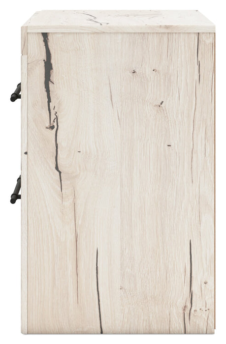 Derekson Bedside 2-Drawer Nightstand with USB Ports, 21.7\"W x 24.3\"H - Rustic White