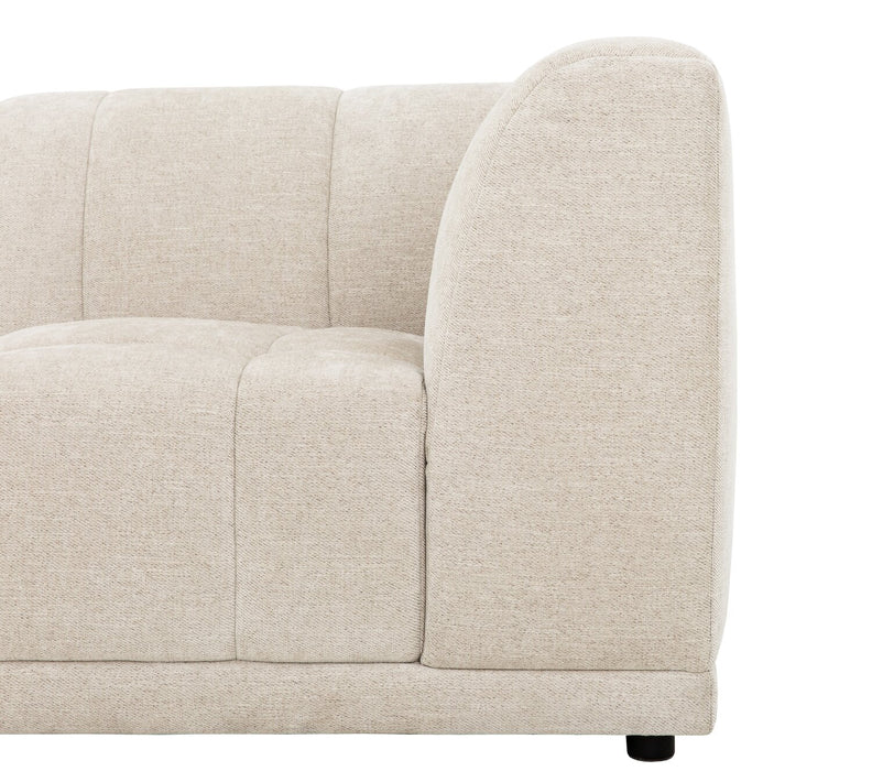 Kort & Co. Oaklyn Modular 77\" Fabric Loveseat with Tufted Seat Cushions - Beige