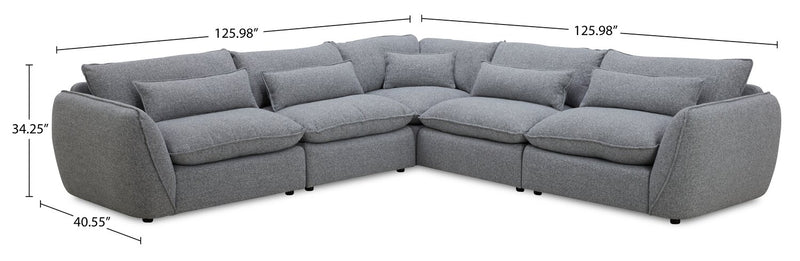 Monaco 5-Piece Sectional - Grey