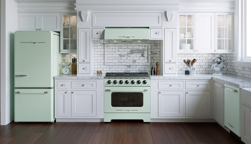 Classic Retro by Unique 36\" 700 CFM Under-Cabinet Range Hood - Summer Mint Green - UGP-36CR RH LG