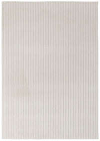 Faux Fur Channel Ivory Area Rug with Memory Foam Backing - 5' x 7' 