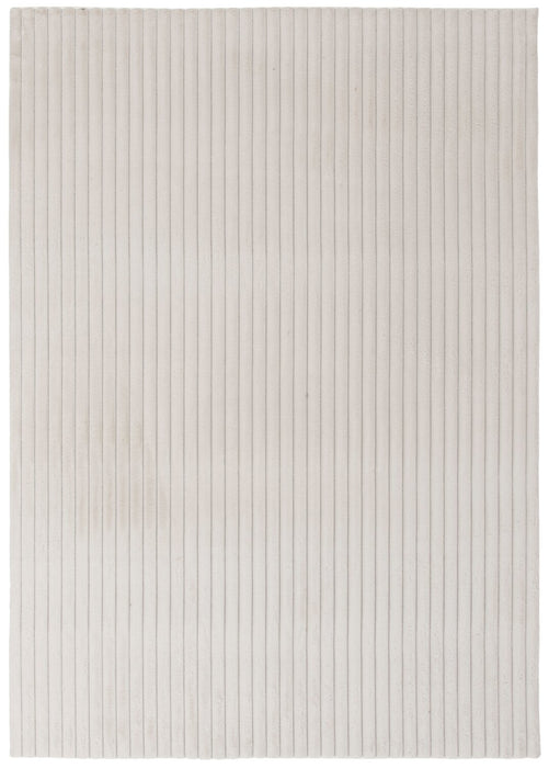 Faux Fur Channel Ivory Area Rug with Memory Foam Backing - 5' x 7'