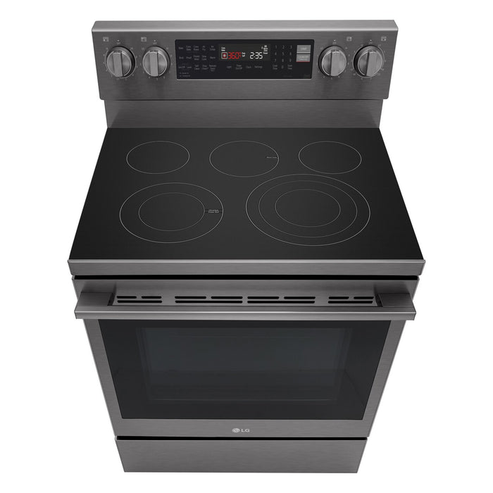 LG 6.3 Cu. Ft. Smart Electric Range with Air Fry - Black Stainless Steel - LREN6325ZE