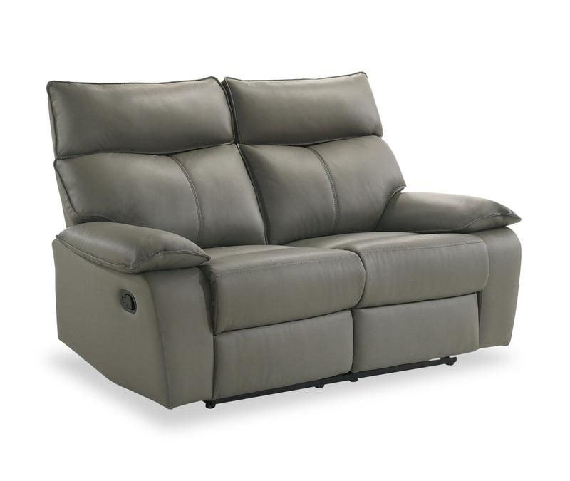 Matteo 64\" Genuine Leather Reclining Loveseat - Aviarah Grey