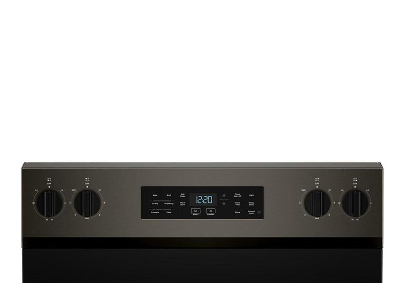 Whirlpool 5.3 Cu. Ft. Electric Range with Air Cooking – Black on Stainless - YWFES5730SV