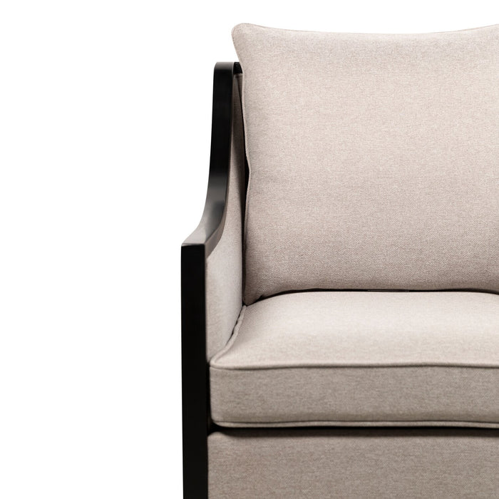 Posh 28.14\" Fabric Accent Chair with Removable Back and Seat Cushions and Wood Legs - Beige