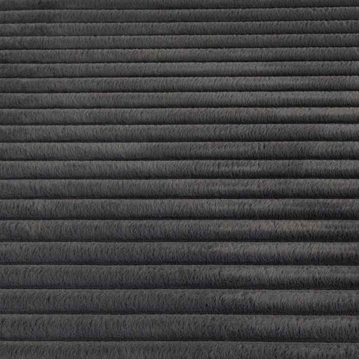 Dream Step Memory Foam Channel Dark Grey Faux Fur Area Rug - 5' x 7'