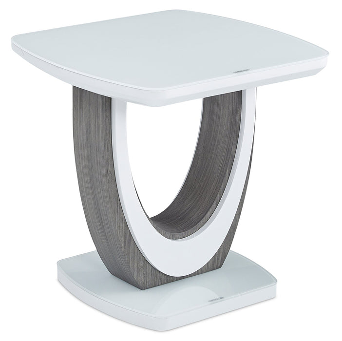 Brimley 21.75\" Modern End Table - White and Grey