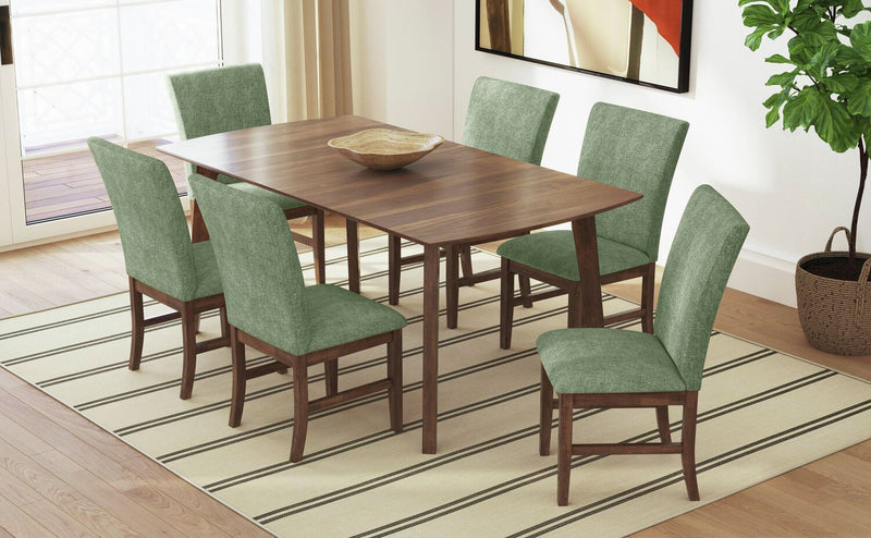 Rain Dining Chair with Cushion Fabric Seat & Back – Green