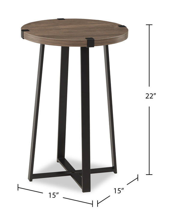 Pauly 15\" Chairside Table with Wood-Look Tabletop - Hazelnut