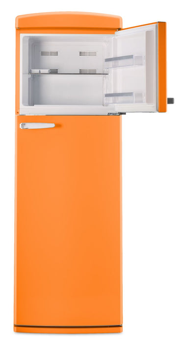 Unique Classic Retro 24\" 11 Cu Ft. Top Freezer Refrigerator – Creamsicle Orange - UNQ-310L O TM