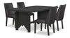 Emery 5pc Dining Set with Table & 4 Chairs, Wood, 72-96\"W Extension - Black & Brown