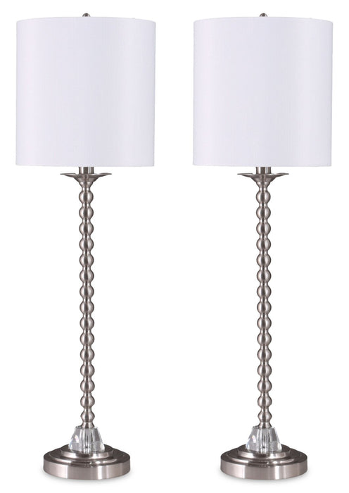 30\" Brushed Nickel 2-Piece Set, with Two Table Lamps
