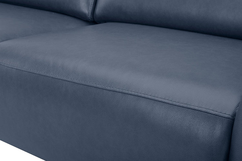 Riviera Top-Grain Genuine Leather Power Reclining Sofa - Blue