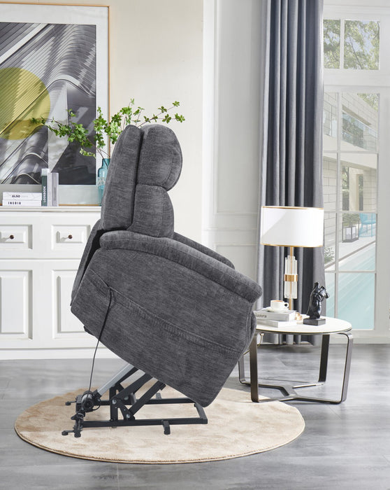 Claire 34\" Chenille Fabric Power Lift Reclining Chair - Granite Grey