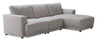 Voyage Modular 3-Piece Right-Facing Fabric Sectional with Removable Back Cushions – Taupe