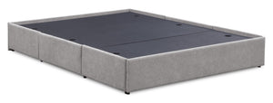 Amos Upholstered Storage Bed Base in Grey Fabric with 3 Built-in Drawers  - King Size