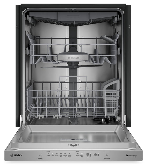 Bosch 800 Series 24'' Smart Dishwasher with Third Rack – Anti-Fingerprint Stainless Steel- SHP78DM5N