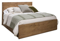Scott Living Henri Panel Bed with Headboard & Frame, Wood, Brown - King Size 