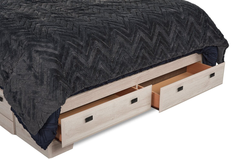 Yorkdale 5pc Bedroom Set with 6-Drawer Storage Bed, Dresser & Mirror, White - Full Size