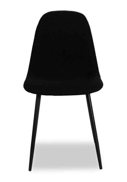 Joss Dining Chair with Polyester Fabric, Metal - Black