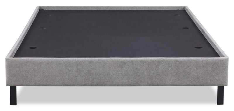 Amos Upholstered Platform Bed Base in Grey Fabric - Queen Size