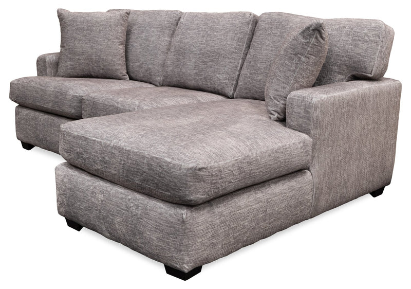 Made in Canada Luxe 2-Piece Right-Facing Fabric Sectional with Removable Cushions - Zaftig Dove Grey
