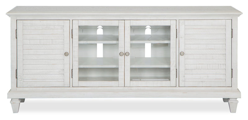 Baron 72” Rustic Pine TV Stand with Storage and Cable Management for TVs up to 80” - Alabaster