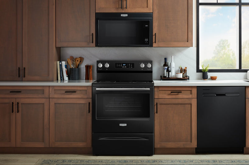 Maytag 30\" 5.3 Cu. Ft. Electric Range with No Preheat Air Fry - Black - YMFES6030RB