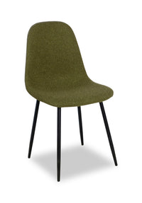 Joss Dining Chair with Polyester Fabric, Metal - Green 