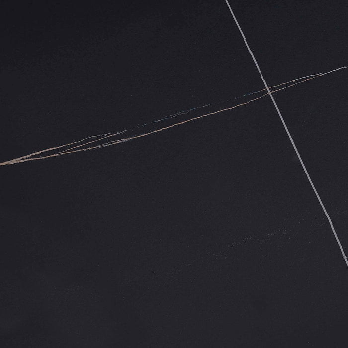 Juno 22.5\" Modern End Table with Sintered Stone Top - Black