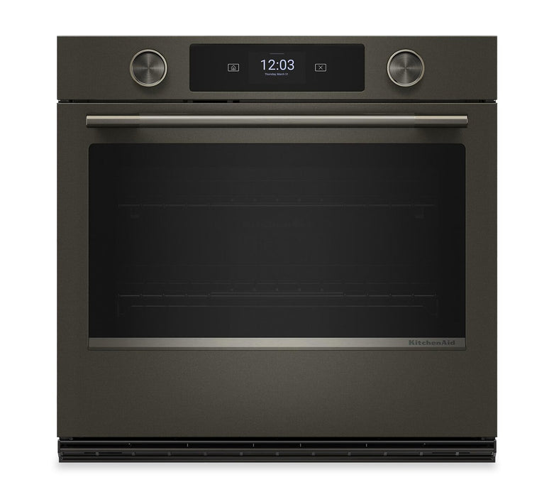 KitchenAid 30\" Smart Electric Combo Wall Oven with Cooking Camera - Black Ore - KOES930SBE